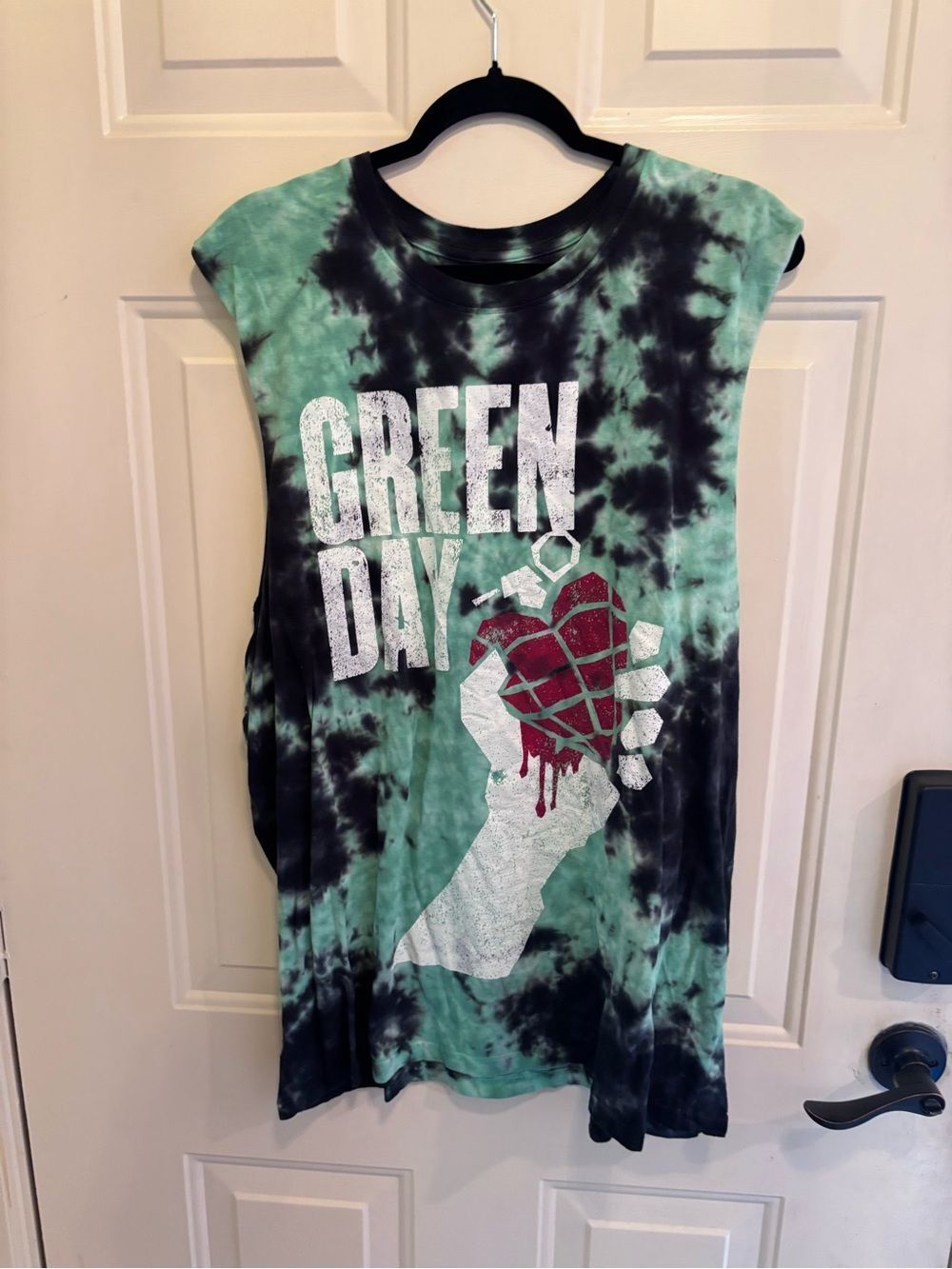 Green Day Tie-Dye Muscle Tank Top - Green/Black - Picture 7 of 7
